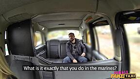 Rebecca More fucks marine in taxi