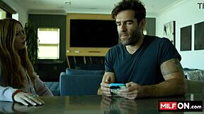 Is the horny wife cheating by sucking and fucking the teen?