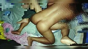 Chubby Pinay Asian Fucks in Bedroom While Husband Guards.