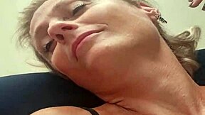 Blonde milf couple cum covered orgasm.