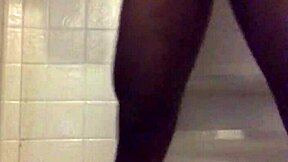 I enjoy stroking in the shower with my big black cock.
