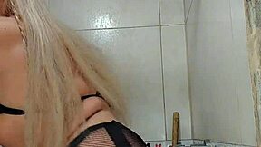 Transsexual in Bath Touching Sensually