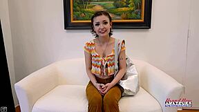 short haired cute coed wendy sucking juicy dick then pussy pounded