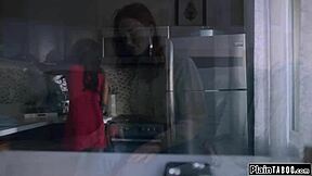 guy discovers submissive wife and ebony bff in fetish gear