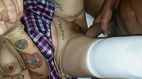 the big black cock deeply penetrates the screaming mexican woman in interracial encounter