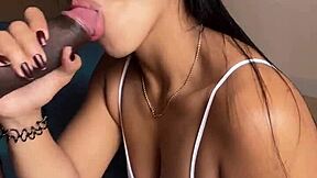 Sloppy Blowjob In Front Of Camera On Video Call With Husband -Amateur Couple- Nysdel!