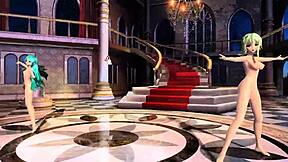 Hatsune Miku and Gumi in Cendrillon Project Diva Nude Mod