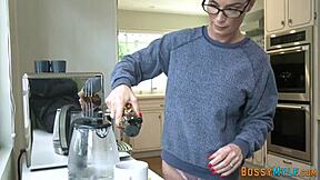 Chubby Lesbian Cougar Strapon Fucked