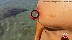 Nippleringlover hot pissing nude beach pierced pussy wide open huge pierced nipples