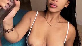 Sloppy Blowjob In Front Of Camera On Video Call With Husband -Amateur Couple- Nysdel!