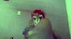 I got on all fours and sat on the dildo with my wet virgin pussy