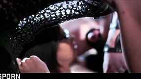 sensual sex in fmm threesome fucking an elegant brunette milf intensely