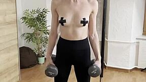 Naked Power Flexing Display by Miss Daisy Diamond in Solo Softcore Scene.