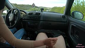 Public Road Car Handjob