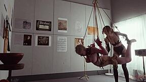 I am the submissive bondage puppet rebel rhyder sucking cock and eating ass in this demented threesome game