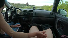 Public Road Car Handjob