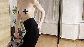 Naked Power Flexing Display by Miss Daisy Diamond in Solo Softcore Scene.