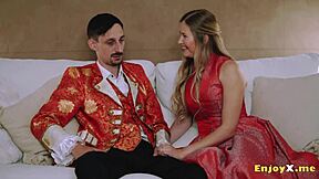 Busty towheaded with massive jugs and smooth-shaven pussy gargles hard-on in total hd - whorish xxx sluts!