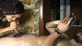 Thats I Call A Passionate Amateur Sex Standing Handjob While He Watching Porn Finishin In Her Belly