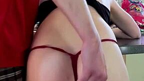 Horny wife fisted on the kitchen counter, dripping wet