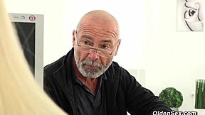 Horny Old Man Fucking Blonde Teen 18+ In Doggy Style Position