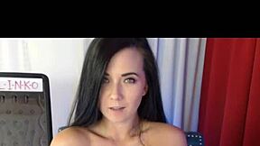 Big tit latina rubs dildo between tits