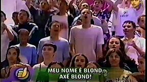 Blonde strips seductively on Brazilian TV