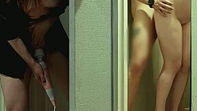 Wife hidden masturbates while husband fucks escort in cuckold group