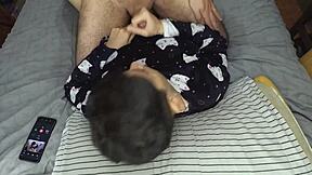 Handjob And Cum Mouthful Before Bed