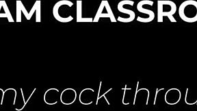 Does the teacher have a hard cock in the classroom for a cumshot?