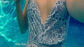 I can't beleive my wife is swiming in the hotel pool wearing that hot one peice, flashing everyone!