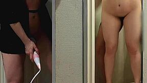 Wife hidden masturbates while husband fucks escort in cuckold group