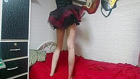 Hot Witch Dances Sensually in Red Panties, Shows Pussy, Moves as Doctor Recommended for Halloween