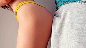 After bikini try on, step sis helps step bro jerk off and cum inside her panties