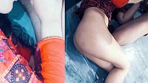 stepbrother intensely thrusts his penis into her mouth then stands to fuck until cumming on her