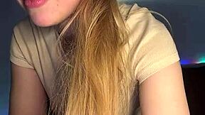 Blond amateur fists pussy so hard, causing intense orgasm on webcam