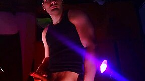 Muscular men feel big cock pleasure in handjob masturbation