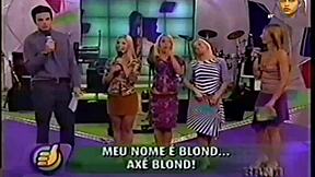 Blonde strips seductively on Brazilian TV