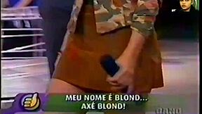 Blonde strips seductively on Brazilian TV