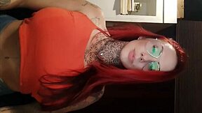 i watch this tattooed athlete stretch arched on the bed and relax fully - complete on red