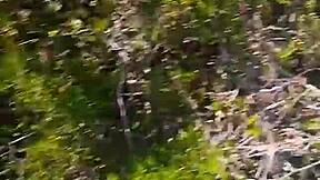 Amateur blowjob and doggy style fuck cum in mouth in the bush