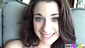 Sweet Brunette Dildo Rubbing and Licking Pussy Outdoors