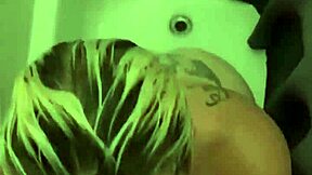 Stepmom and stepson share intimate shower moments, getting wet and soapy together