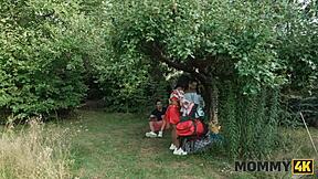 Valentina rubs huge tits on long Italian cock in public 😈