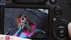 kira roller - tattooed redhead fucks in a colorful outfit