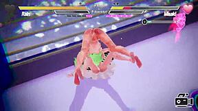 Due lesbiche in battaglia giocosa di baci e ditate in figa