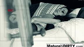 Brunette milf secretly recorded masturbating and fucking