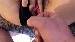 pussy wife masturbates with hairy beaver