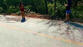 milf shows natural tits and ass outdoors in cancun mexico street flashing