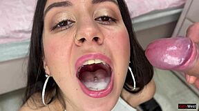 Cum on face compilation with swallowing
